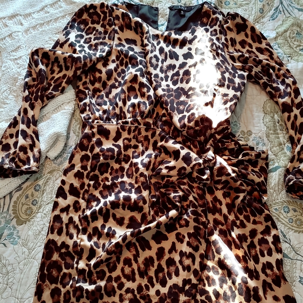Animal print wrap dress